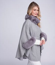 Dawn - Faux Fur Trim Cape
