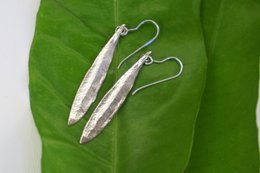 Gold & Silver Olive Leaf Earrings, Gold-Plated Sterling Silver Jewelry, Handmade Dangle Earrings, Gift for Her, Birthday Gift for Women