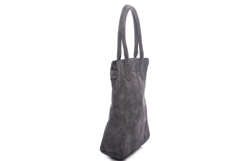 Borsa a mano curva grigia