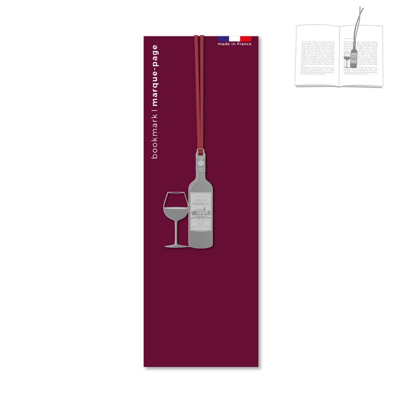 Bordeaux metal bookmark