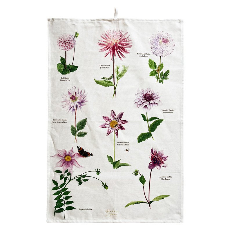 Organic tea towel - Dahlia