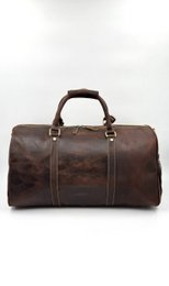 Håndlavet rejsetaske i olieret læder – Artisan 50 cm "Navigator" duffel med dedikeret skorum