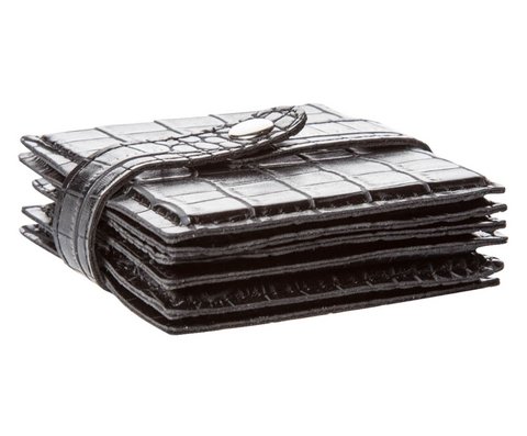 Glass coaster set of 6 crocodile black