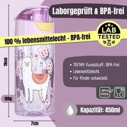 Børnevandflaske, letvægtsvandflaske - lama