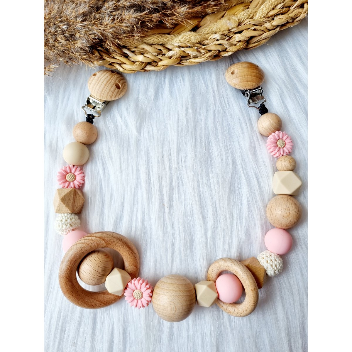 Carriage tensioner Daisy baby pink