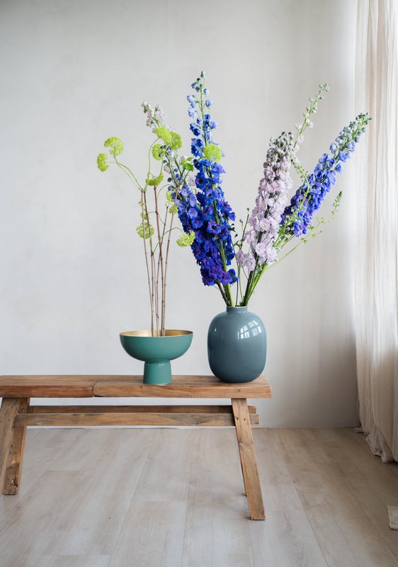 Vase Metal Blue 32cm