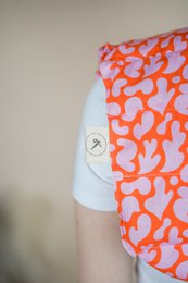 Oreillers nus remplis d'orange rose orthographique bio