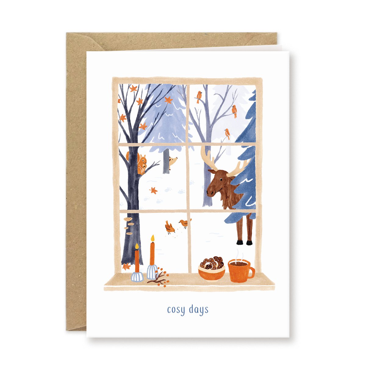 Tarjeta de Navidad | Vista al bosque