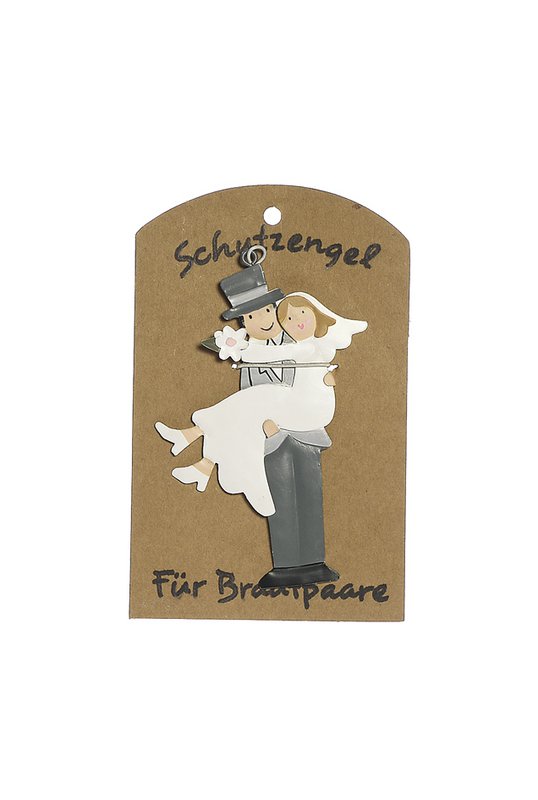 Guardian angel on card "For bridal couples" PU 8 Bride on arm 9 cm