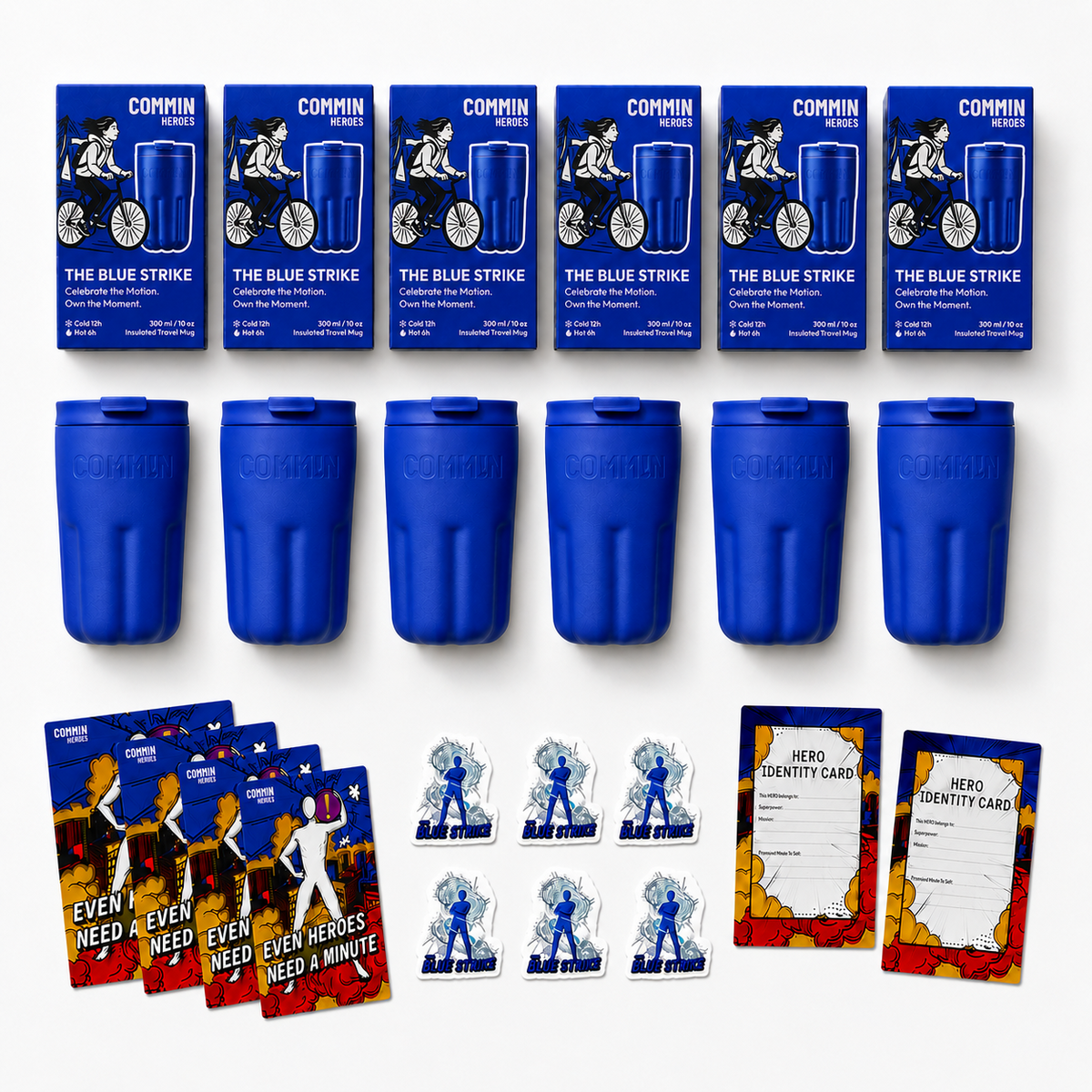 THE BLUE STRIKE Set | 6 Same Colour Mug Collection | Cobalt Blue