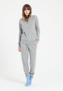 LILLY 8 Light Gray Cashmere Zip Hoodie