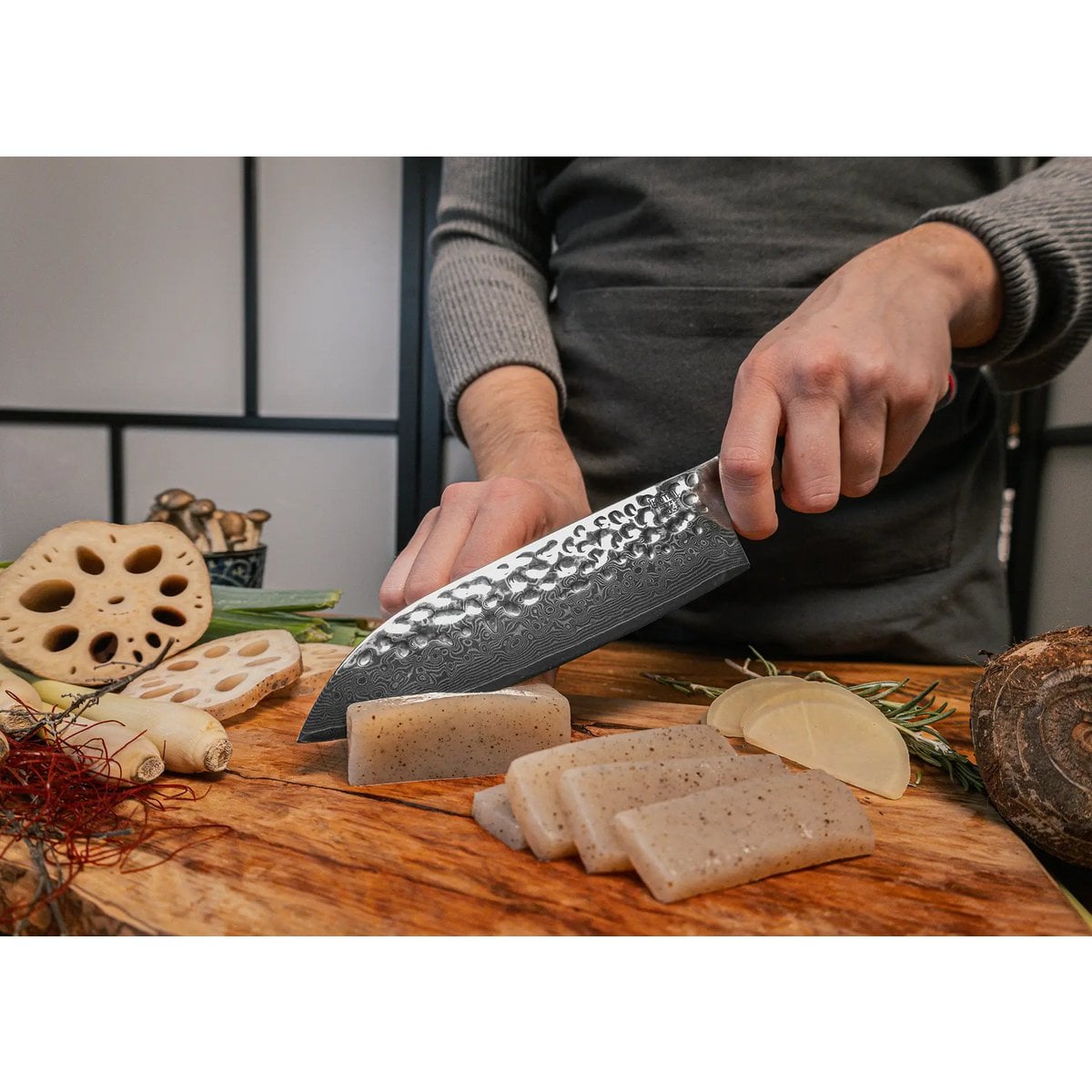Santoku Damascus Multi-purpose Knife - 180 mm blade