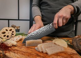 Navaja Multiusos Santoku Damasco - Hoja de 180 mm