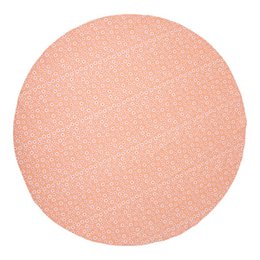  Round orange tablecloth with white and red daisy flower pattern, 160cm diameter.