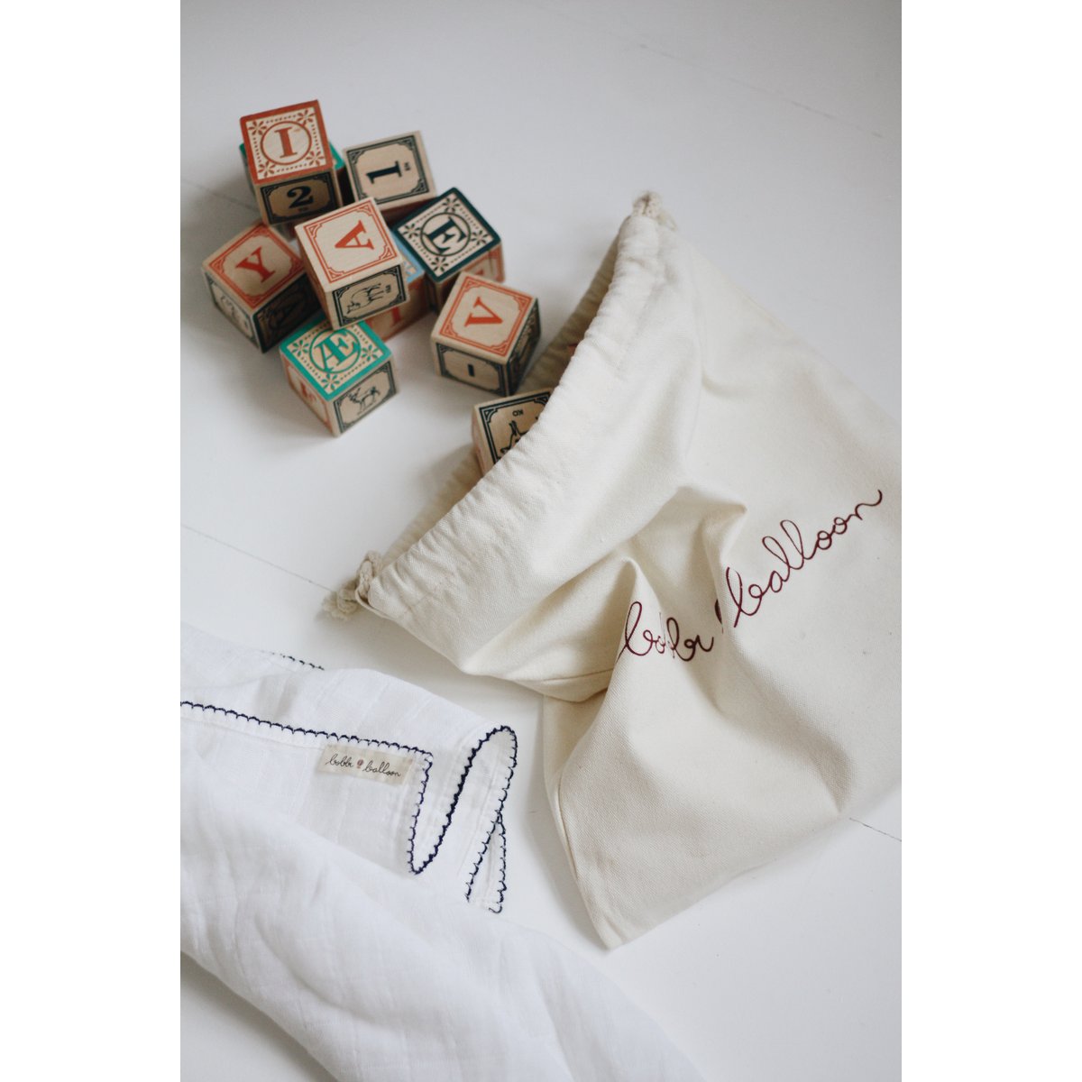 Muslin with crochet piping - Navy Blue Piping