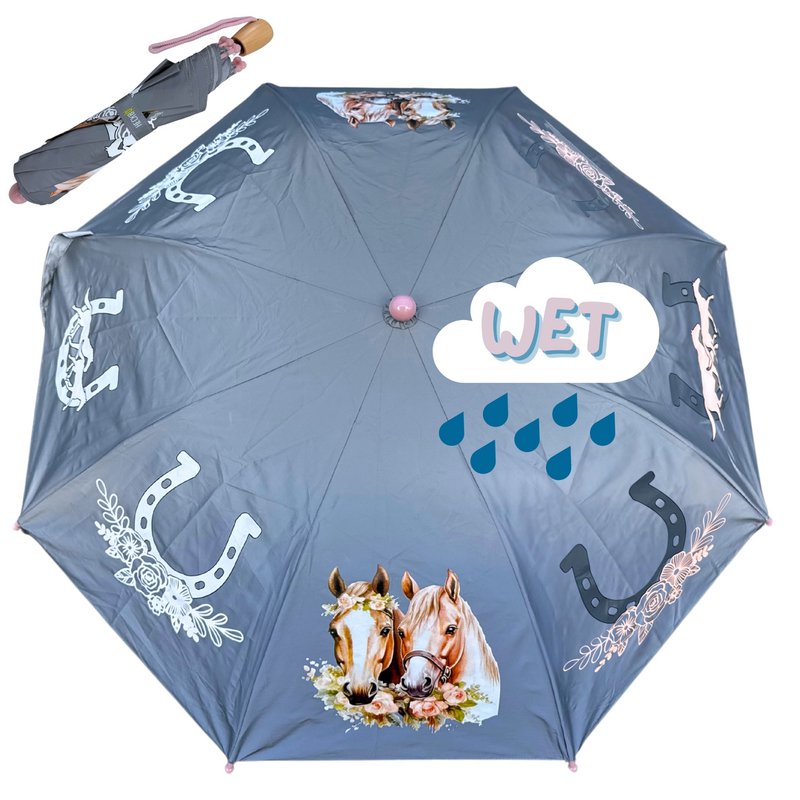 Magic reflector umbrella horse