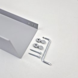 Estante de pared de metal gris bauhaus