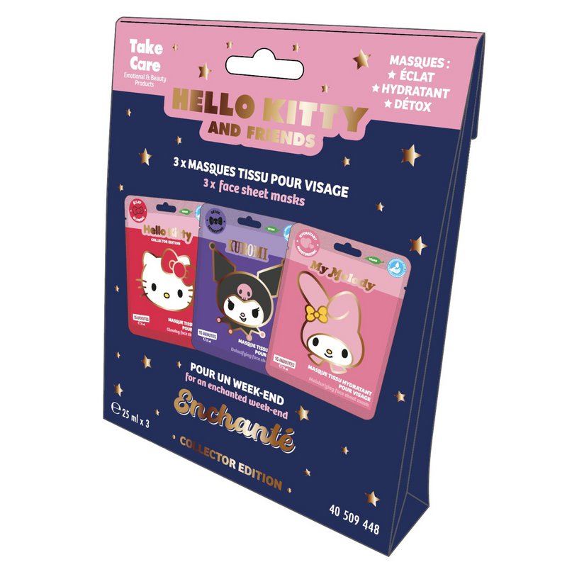 Set of 3 Face Masks - Hello Kitty & Friends