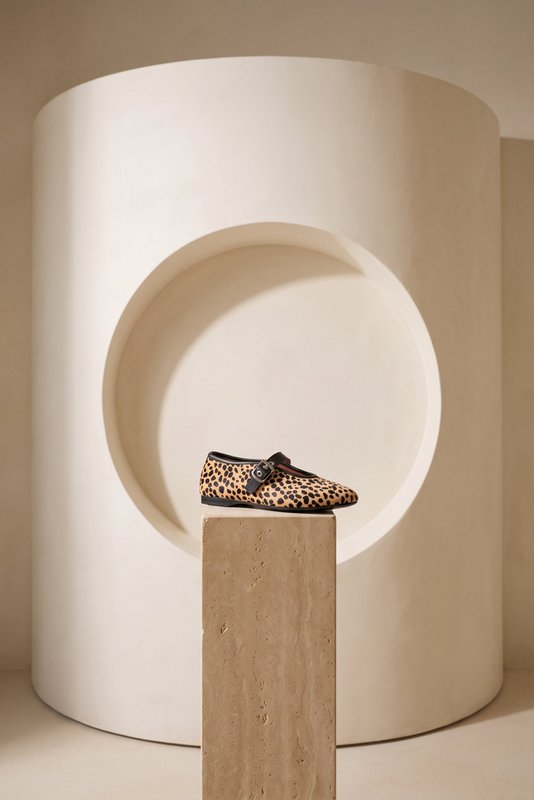LIZA CHEETAH – Hair-On-Leder-Mary-Jane-Ballerinas