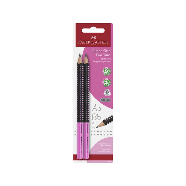 Pencil FC Jumbo Grip BC 2x graphite pencils ass. red/orange, blue/light and