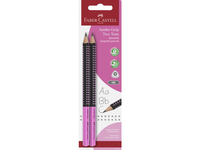 Pencil FC Jumbo Grip BC 2x graphite pencils ass. red/orange, blue/light and