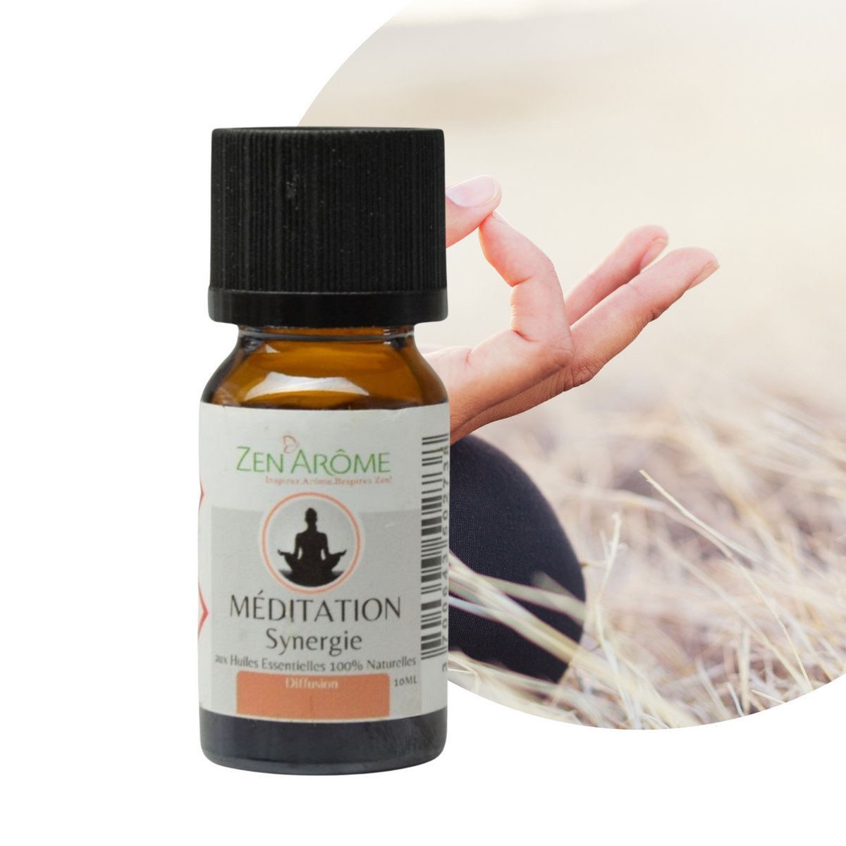 Sinergia de aceites esenciales - Meditación - 10 ml - Uso para Difusión - Envasado en Francia