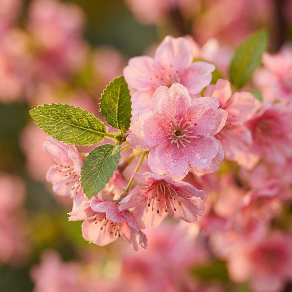 Plante artificielle - Prunus - Fleur de cerisier - Rose - 175cm