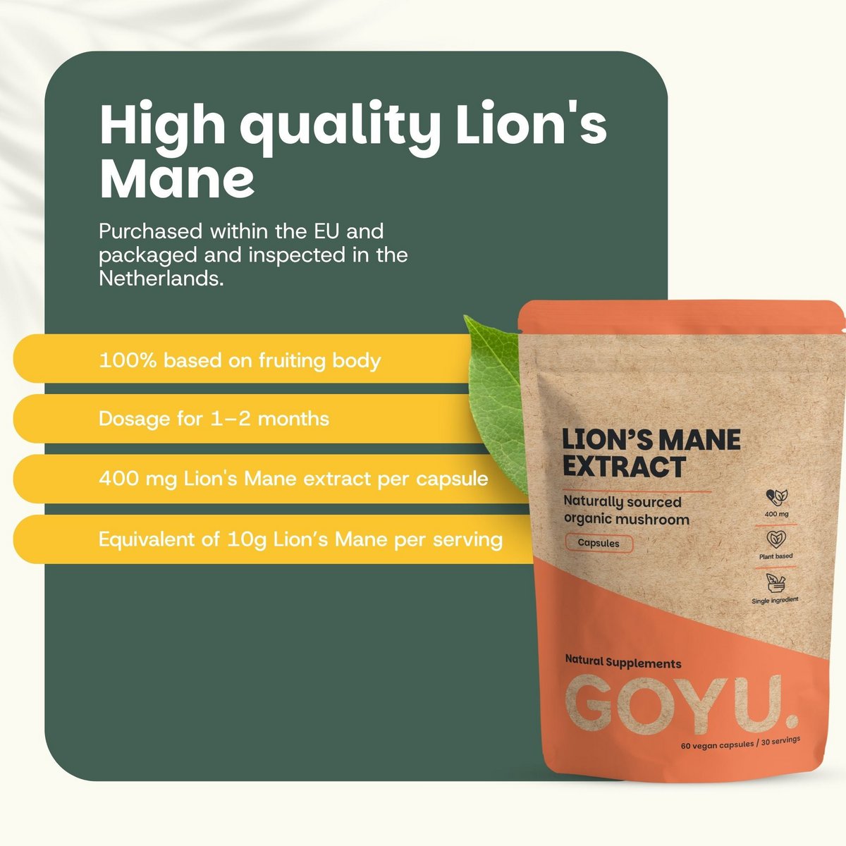 Kapsułki z ekstraktem z grzywy lwa 400 mg - 60 kapsułek