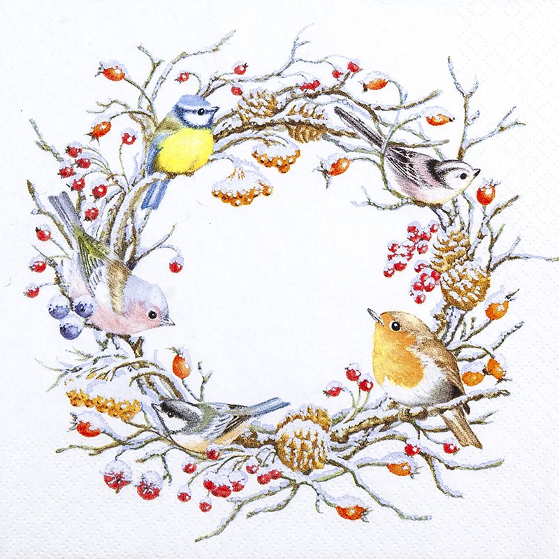 Lunch-Servietten Birds in Winter