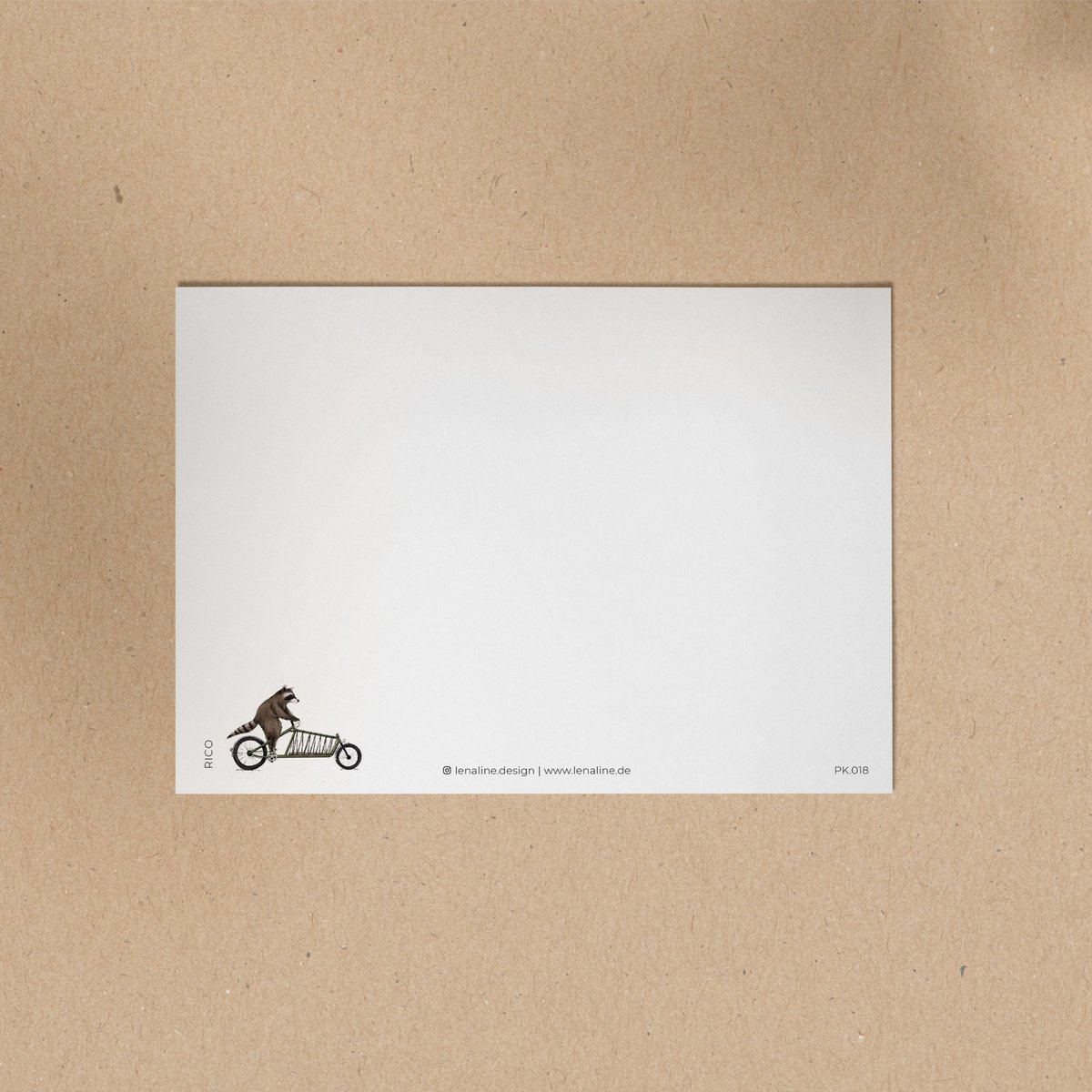 POSTCARD | Raccoon Rico - cargo bike