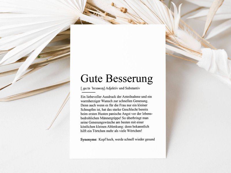 Postcard "Get well soon" definition