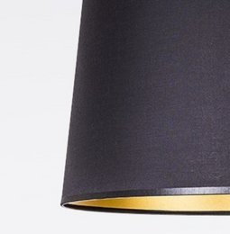 Lampenschirm Stoff schwarz/ innen gold 33/27/20 cm