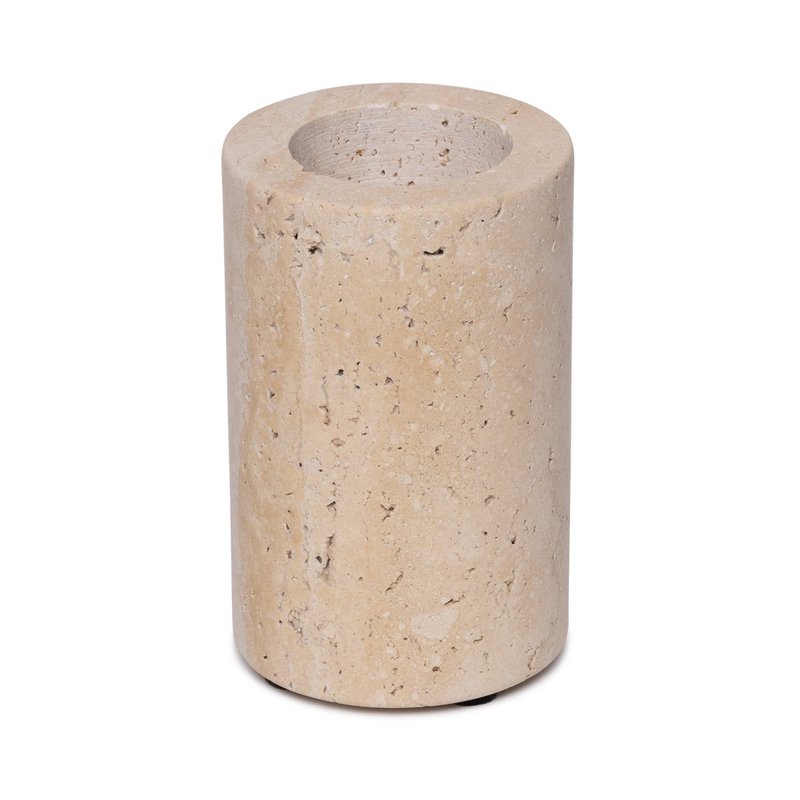 Portavelas de travertino L Ø6x10cm