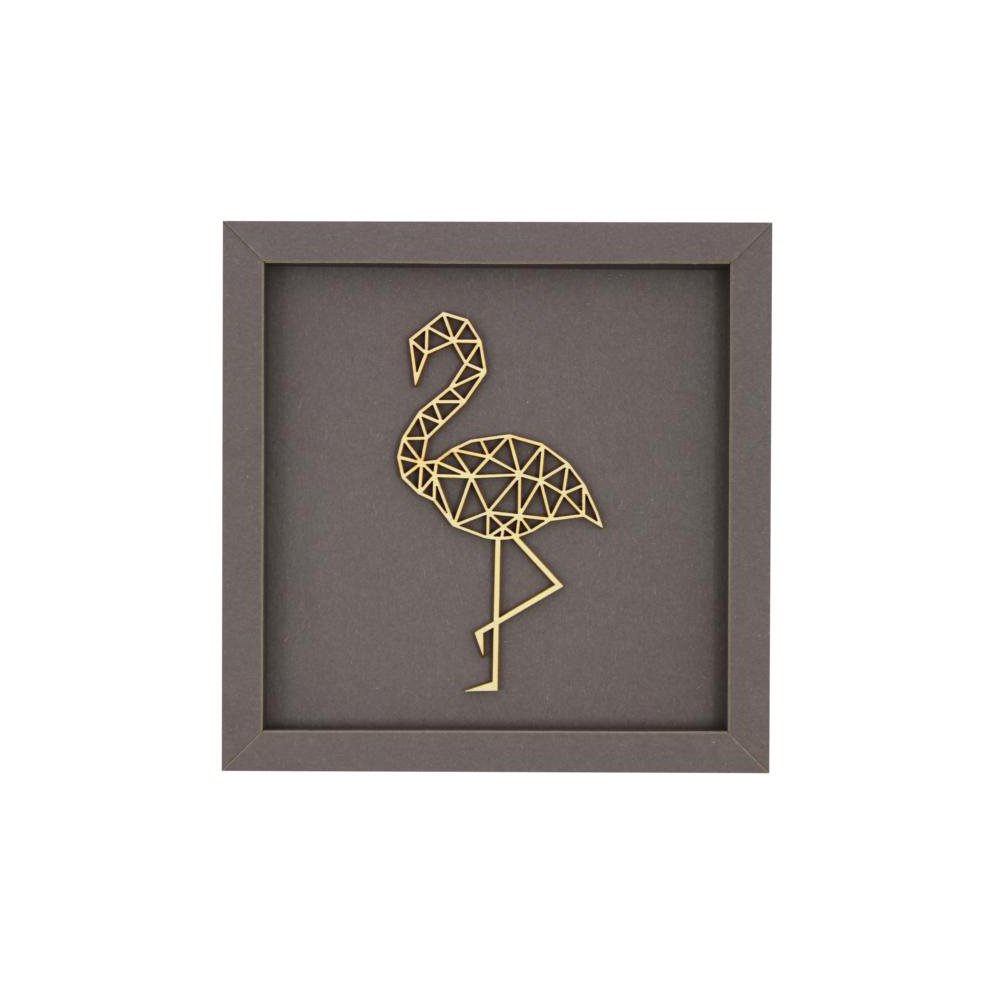 FLAMINGO frame card wood lettering magnet