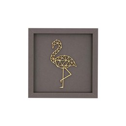 FLAMINGO frame card wood lettering magnet