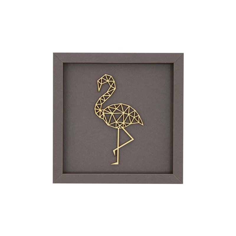 FLAMINGO frame card wood lettering magnet