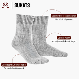 Sukats® Alpaca Sokken | 4 of 8 Paar | Wollen Sokken | Warme Sokken | Meerdere kleuren en maten