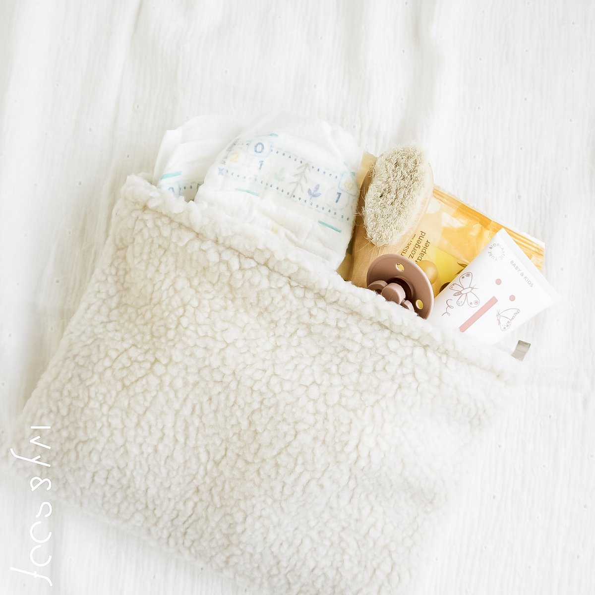 Teddy Federmäppchen | naturweiß | Aufbewahrungsbeutel | Wickeltasche | Kulturbeutel