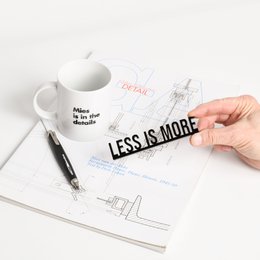 Architecture Quotes 3D Acrylic Lettering Decor - Less is More (Mies van der Rohe)