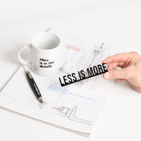 Architecture Quotes 3D Acrylic Lettering Decor - Less is More (Mies van der Rohe)