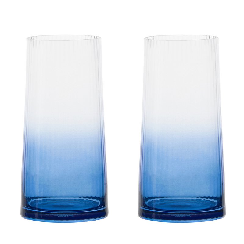 Set of 2 Empire Blue Hiball glasses