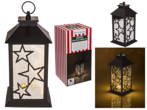 Kunststofflaterne, Sterne, mit funkelnder LED
