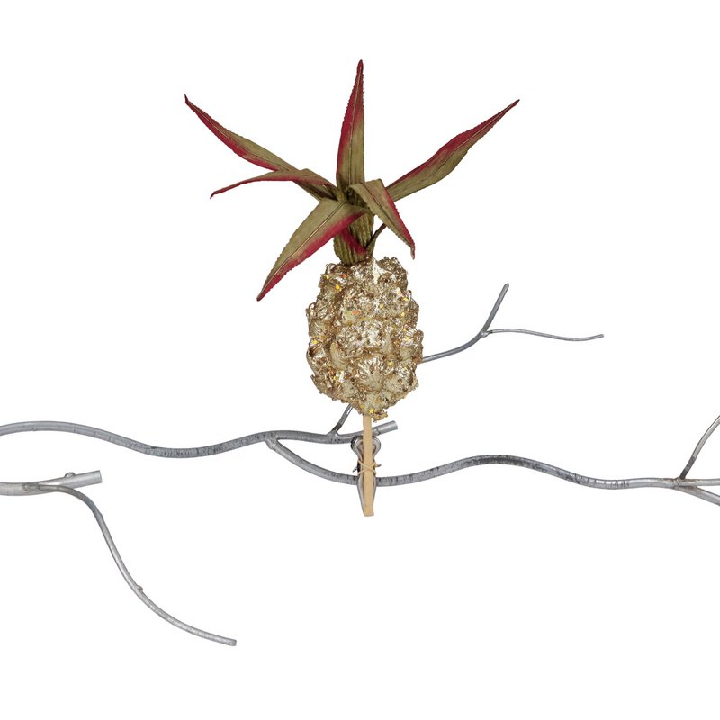GLT PINEAPPLE ON CLIP ORN GLD/GRN 30CM