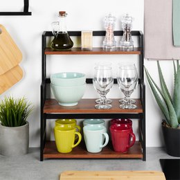 Kitchen Shelf Wooden 3-Level 41.5x18.5x50 cm