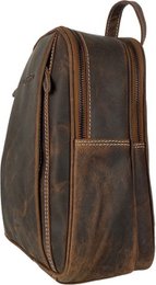 Small cognac color leather ladies backpack from arrigo - elegant light brown buffalo leather