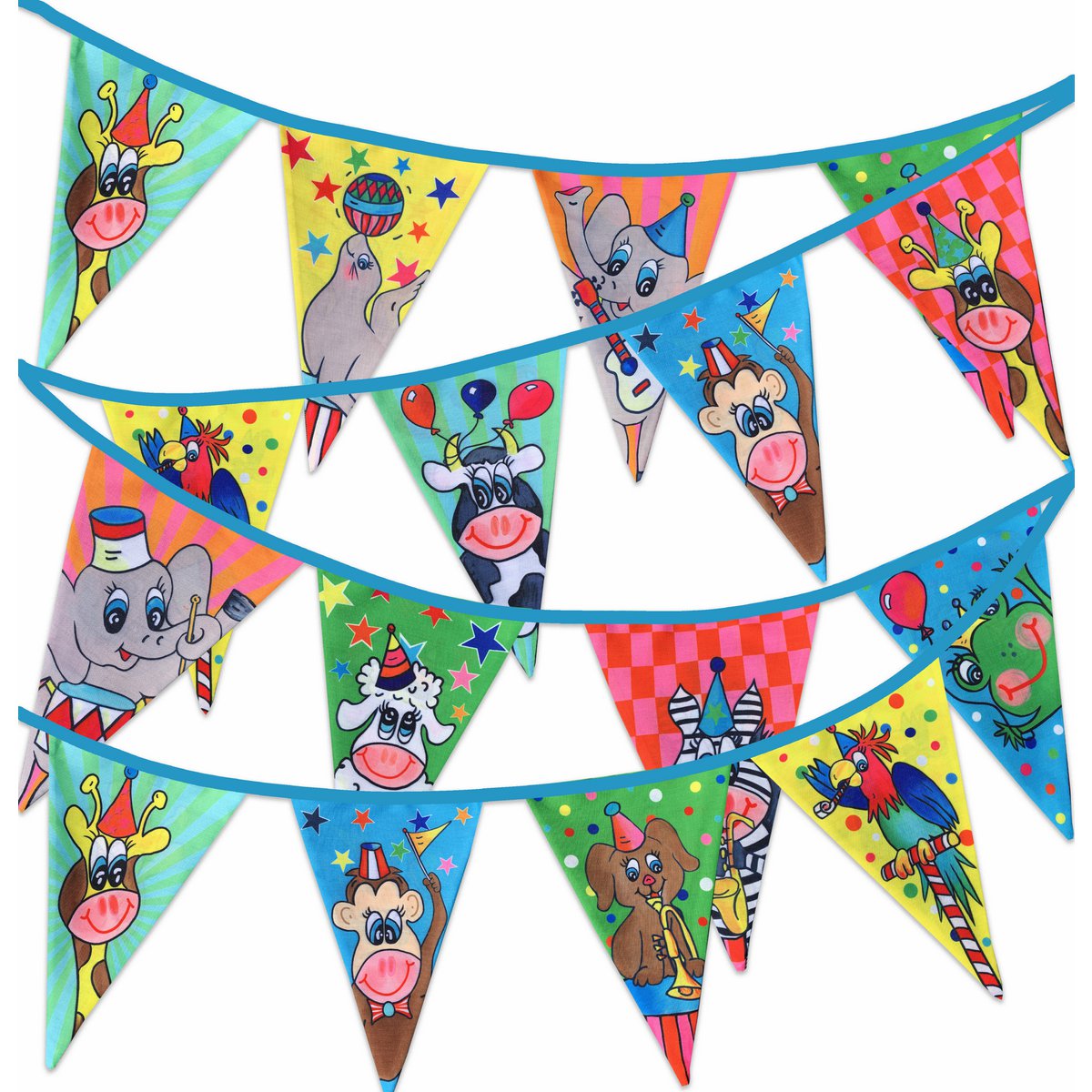 Puk Art® | Stoffen Slinger | Confetti | Dubbelzijdig • 12 meter