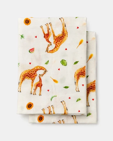 2 hydrophile Tücher Giraffe – 60 cm