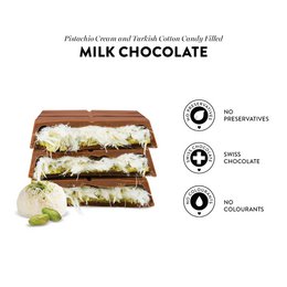 Angel's Hair mælkechokolade pistacie & bomuld, 90G