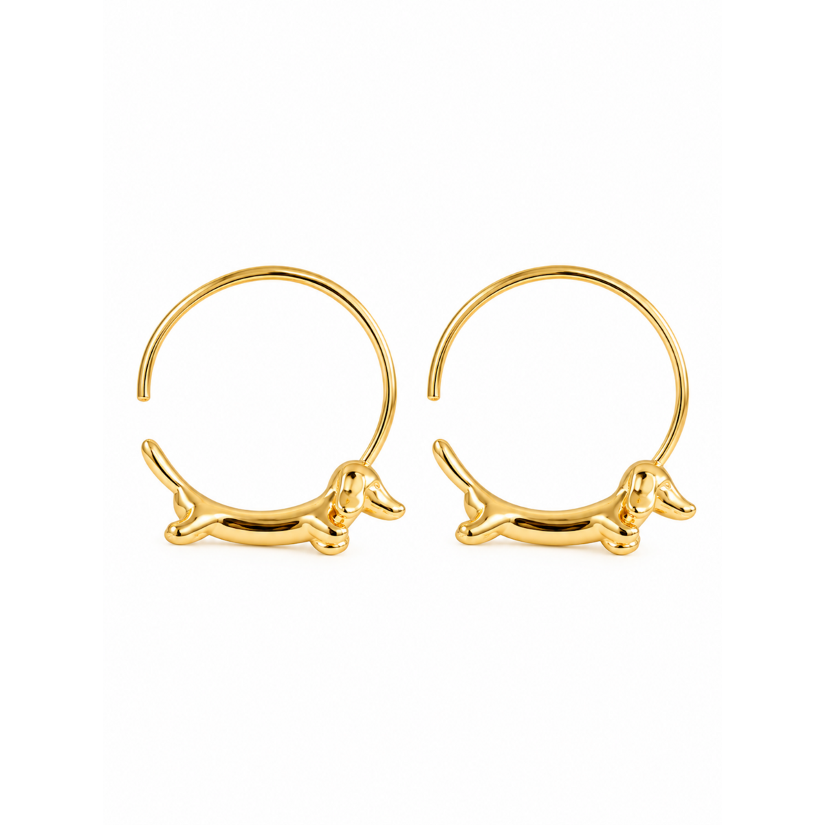 Charming Dachshund Hoop Earrings