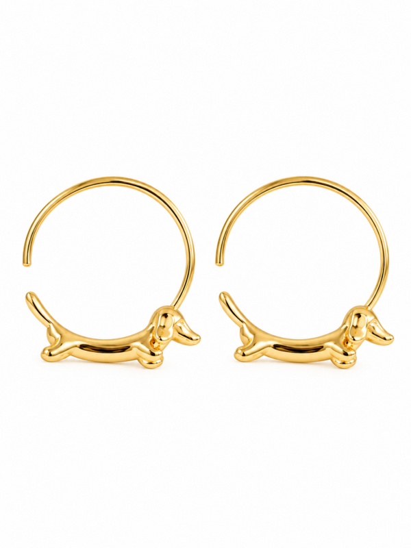 Charming Dachshund Hoop Earrings